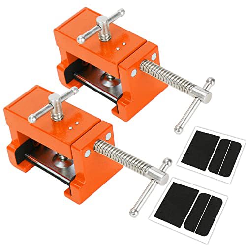 Sebupar Cabinet Clamps, Cabinetry Clamps Cabinet Face Frame Clamps Cabinet Installation Clamps Cabinet Tools with Two Side Screws and Alignment Plate, 2 Pack (Orange) - Image 1